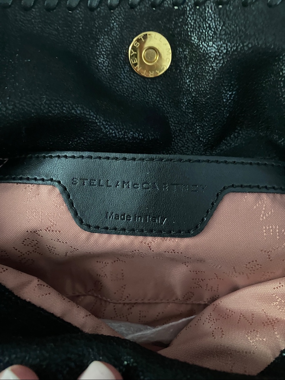 Stella McCartney Black Embellished Falabella Shoulder Bag with Gold Chain LE - Picture 7 of 11